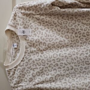 Old Navy Cream and Tan Animal Print Sweatshirt & Pants Set